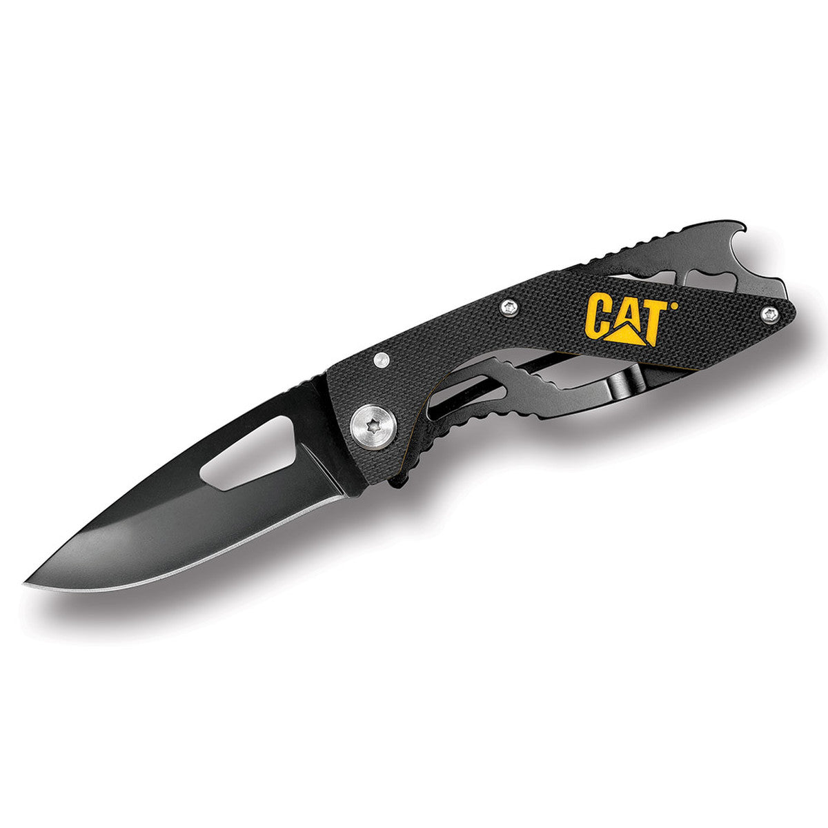 CAT® 6 1/4" Drop-Point Folding Knife With Bottle Opener