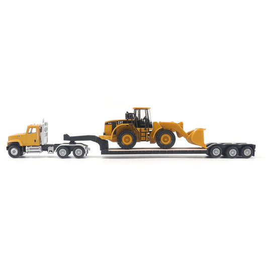 CAT® 1:87 Scale Model – CT681 Day Cab Tractor with Lowboy Trailer and 950G Wheel Loader