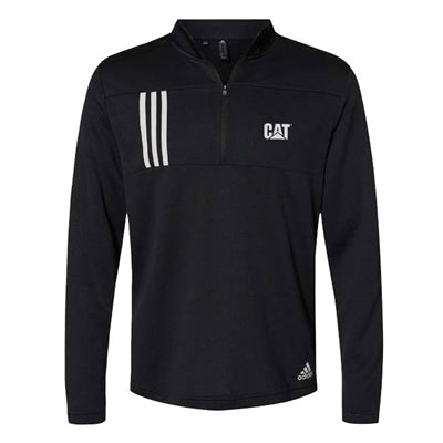 CAT® Black Adidas 3 Stripe Quarter Zip Pullover