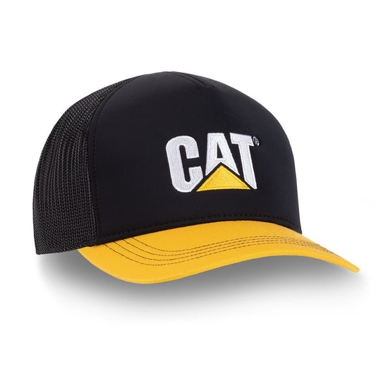 Cat® Black & Gold Five-Panel Mesh Back Cap