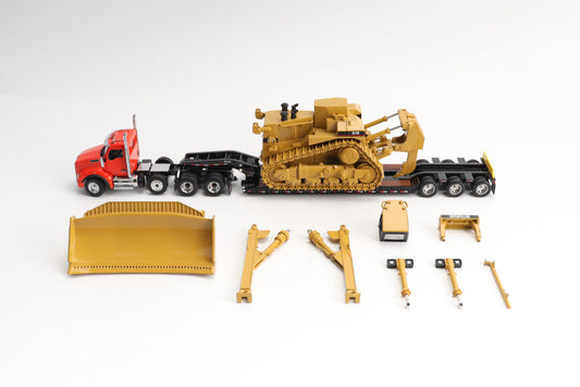 CAT® 1:50 Scale Model – Kenworth T880 Day Cab Tandem and Trailer King TK120 lowboy with D11 Dozer Components