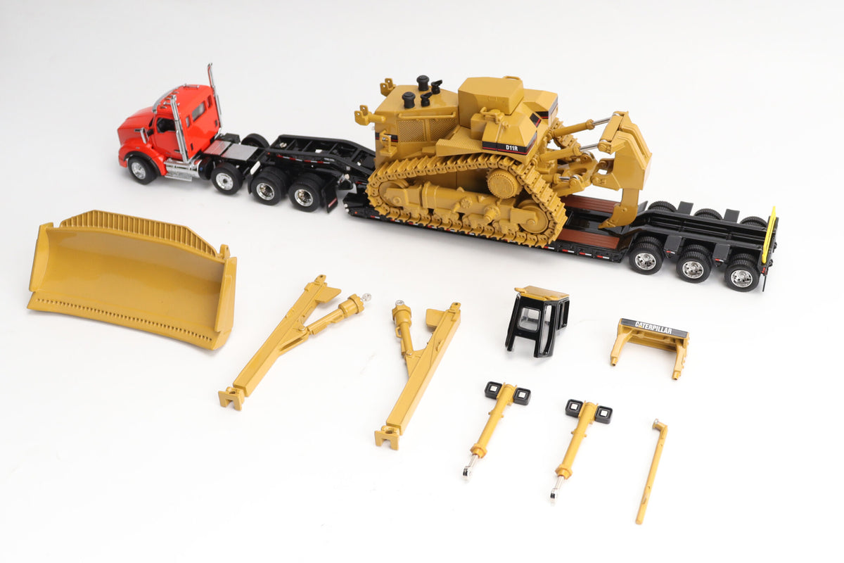 CAT® 1:50 Scale Model – Kenworth T880 Day Cab Tandem and Trailer King TK120 lowboy with D11 Dozer Components