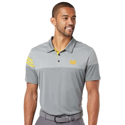 CAT® Gray With Yellow Stripes Men's Polo
