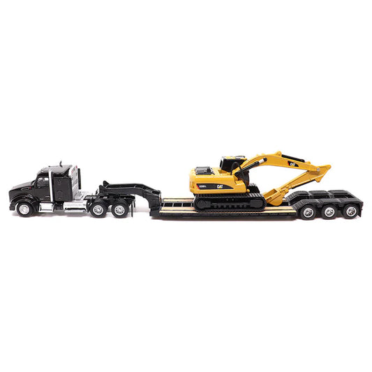 Cat® 320D L Excavator with Kenworth T880 Sleeper Cab & Lowboy Trailer – 1:87 HO Scale
