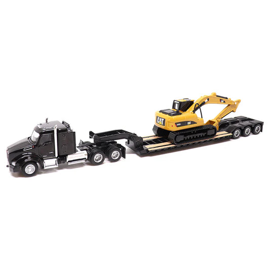 Cat® 320D L Excavator with Kenworth T880 Sleeper Cab & Lowboy Trailer – 1:87 HO Scale