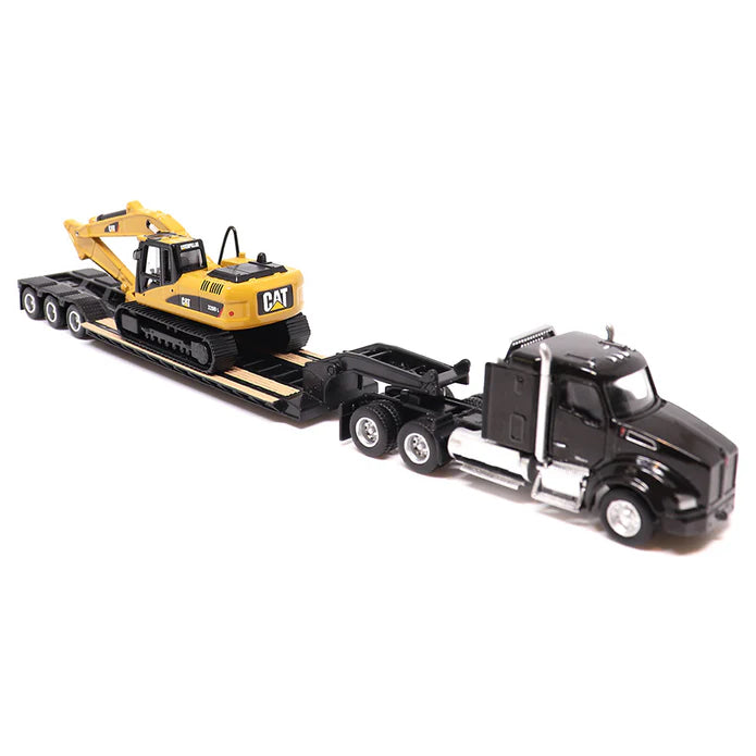 Cat® 320D L Excavator with Kenworth T880 Sleeper Cab & Lowboy Trailer – 1:87 HO Scale